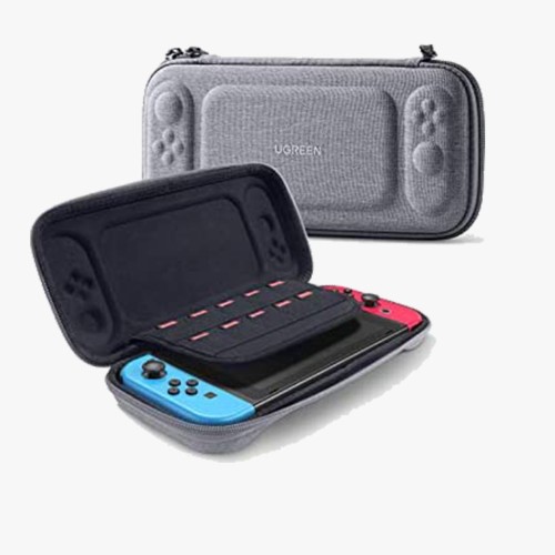 UGREEN Carry Case compatible for Nintendo Switch Storage Handle Cover Bag for NS, Ultra Slim Hard Shell with 10 Game Slots, Protective Portable Bag for Switch, with Military Level Protection - Gray